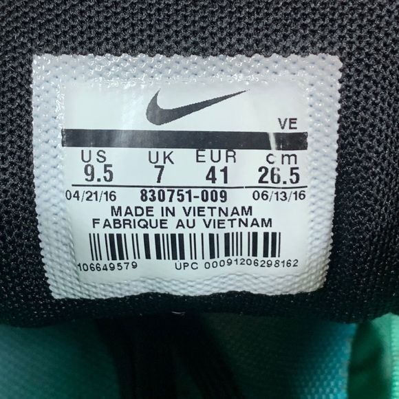 Nike Flex 2016 RN Athletic Running Lace Up Shoes Black Blue Women's Size 9.5 - Picture 8 of 8